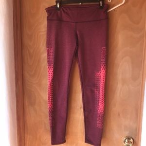 Gap fit gfast leggings pink burnout design, size medium